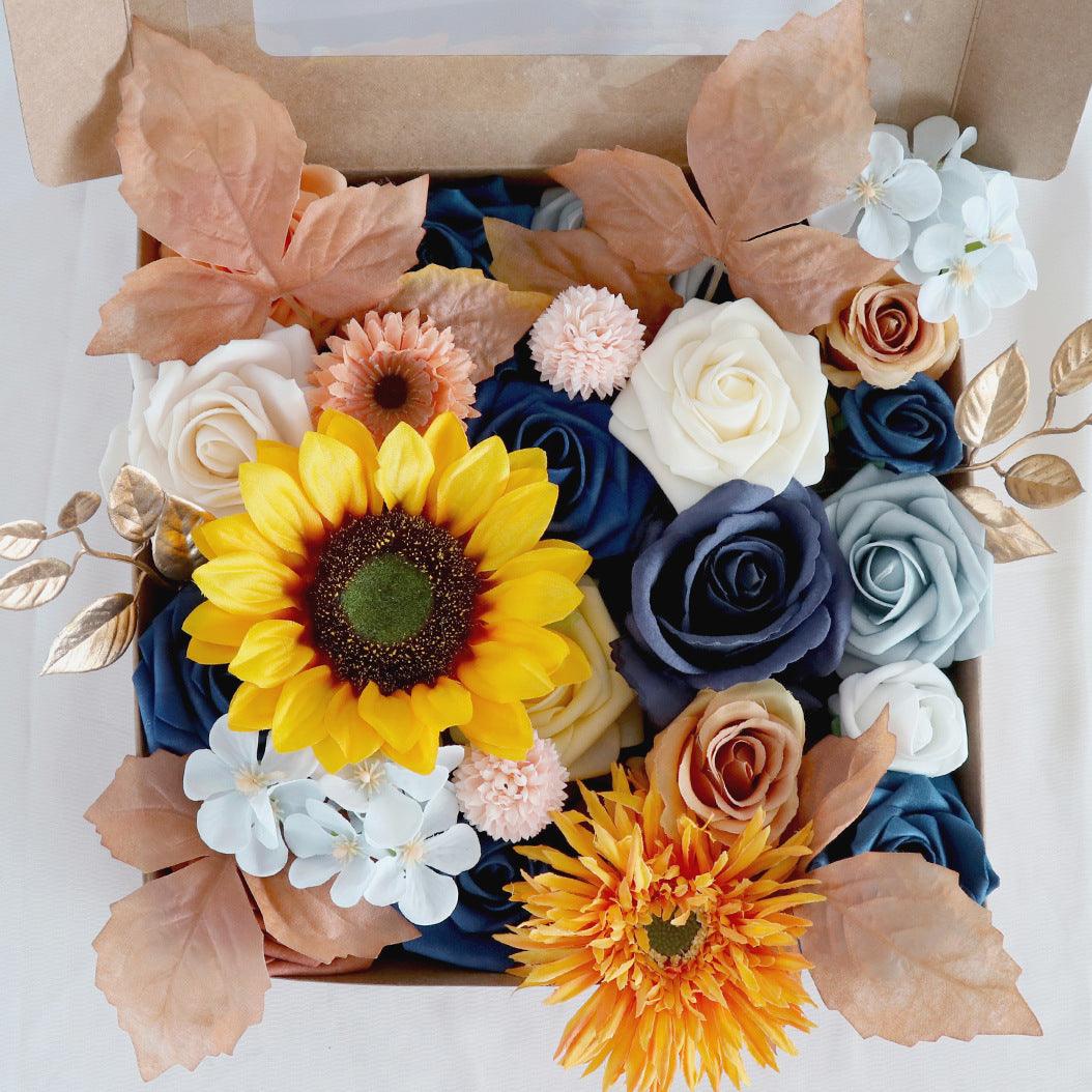 Autumn Wedding Champagne Simulation Flower Boxes  Figure 1